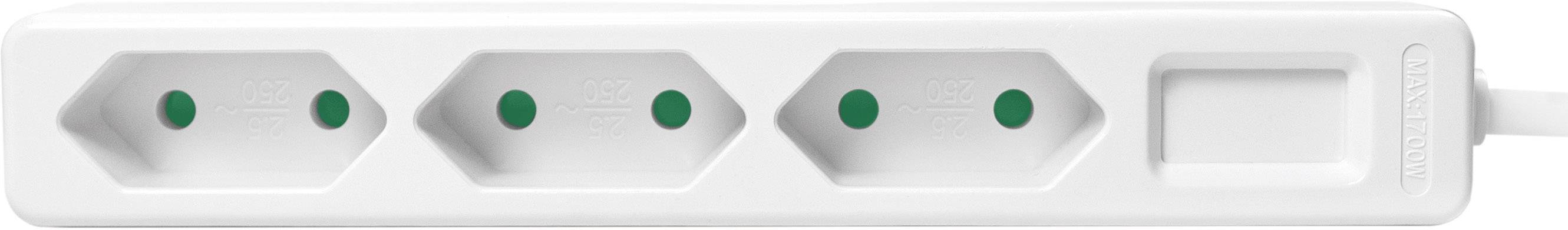 LogiLink LPS229 Steckdosenleiste 3fach Weiß Konturenstecker 1St.