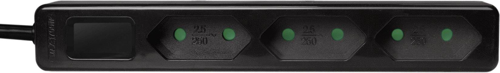 LogiLink LPS229B Steckdosenleiste 3fach Schwarz Konturenstecker 1St.