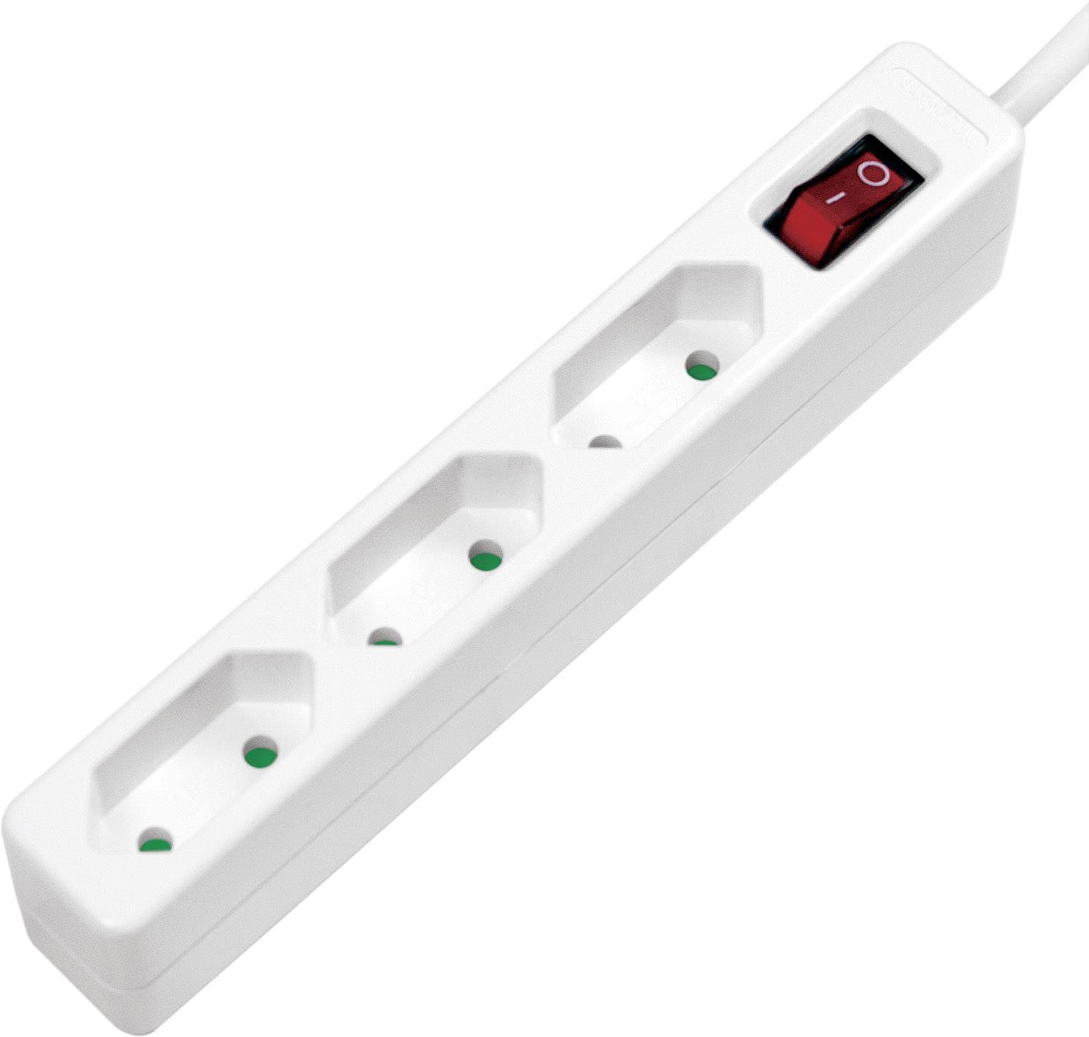 LogiLink LPS230 Steckdosenleiste mit Schalter 3fach Weiß Konturenstecker 1St.