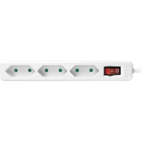 LogiLink LPS230 Steckdosenleiste mit Schalter 3fach Weiß Konturenstecker 1St. LogiLink LPS230 Steckdosenleiste mit Schalter 3fach Weiß Konturenstecker 1St.