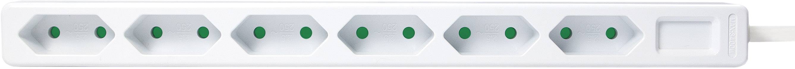 LogiLink LPS231 Steckdosenleiste ohne Schalter 6fach Weiß Schutzkontakt 1 St.