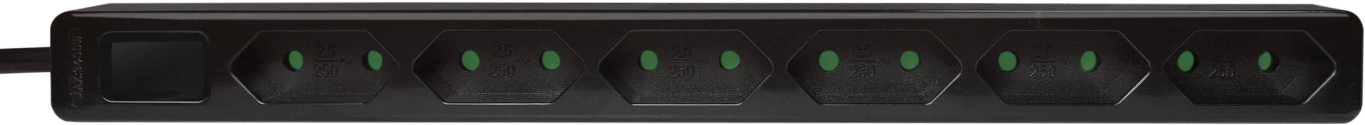 LogiLink LPS231B Steckdosenleiste 6fach Schwarz Eurostecker 1 St.