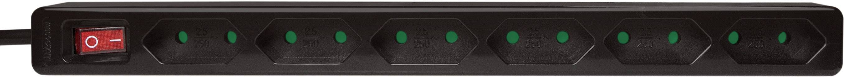 LogiLink LPS232B Steckdosenleiste mit Schalter 6fach Schwarz Eurostecker 1St.