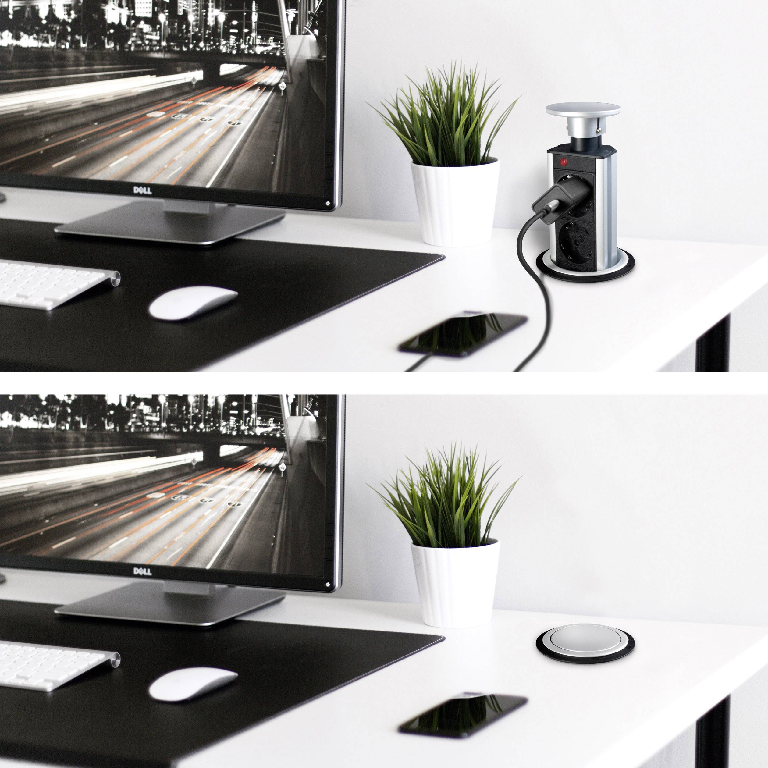 LogiLink LPS235 Einbau-Steckdosenleiste 3fach Schwarz, Silber Schutzkontakt 1 St.