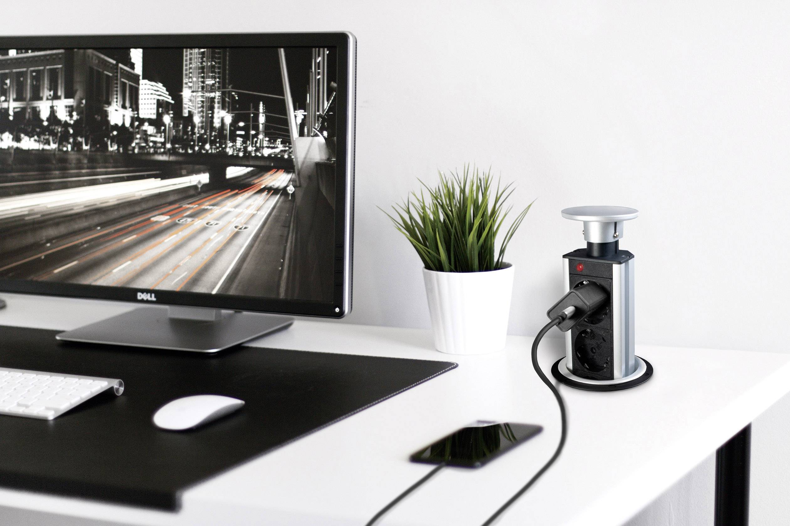 LogiLink LPS235 Einbau-Steckdosenleiste 3fach Schwarz, Silber Schutzkontakt 1 St.