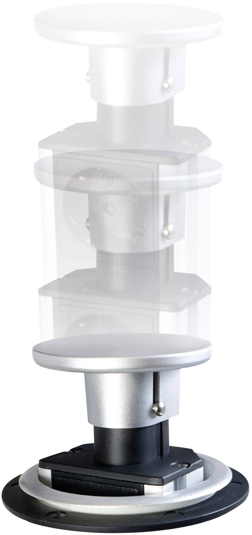 LogiLink LPS235 Einbau-Steckdosenleiste 3fach Schwarz, Silber Schutzkontakt 1 St.