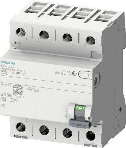 Siemens 5SV36464KK14 5SV3646-4KK14 Fehlerstrom-Schutzschalter B+ 4polig 63 A 0.3 A 400 V