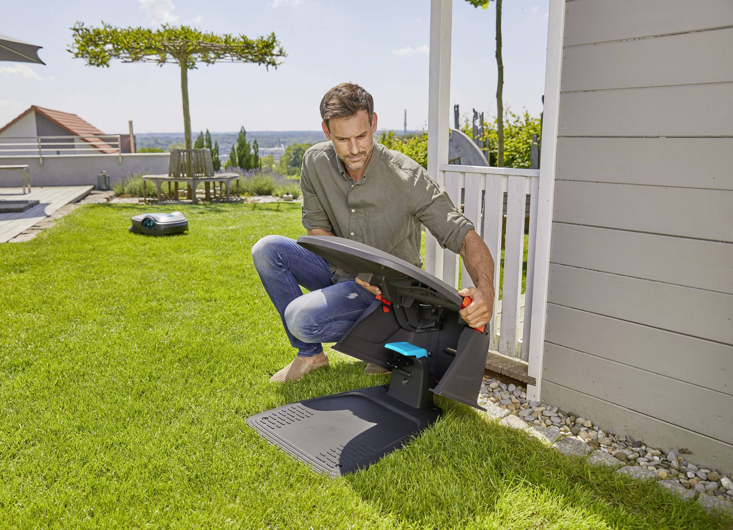 GARDENA 15020-20 für SILENO minimo, SILENO city und SILENO life Garage 1er Set Passend für (Modell Rasentrimmer): Gardena SILENO