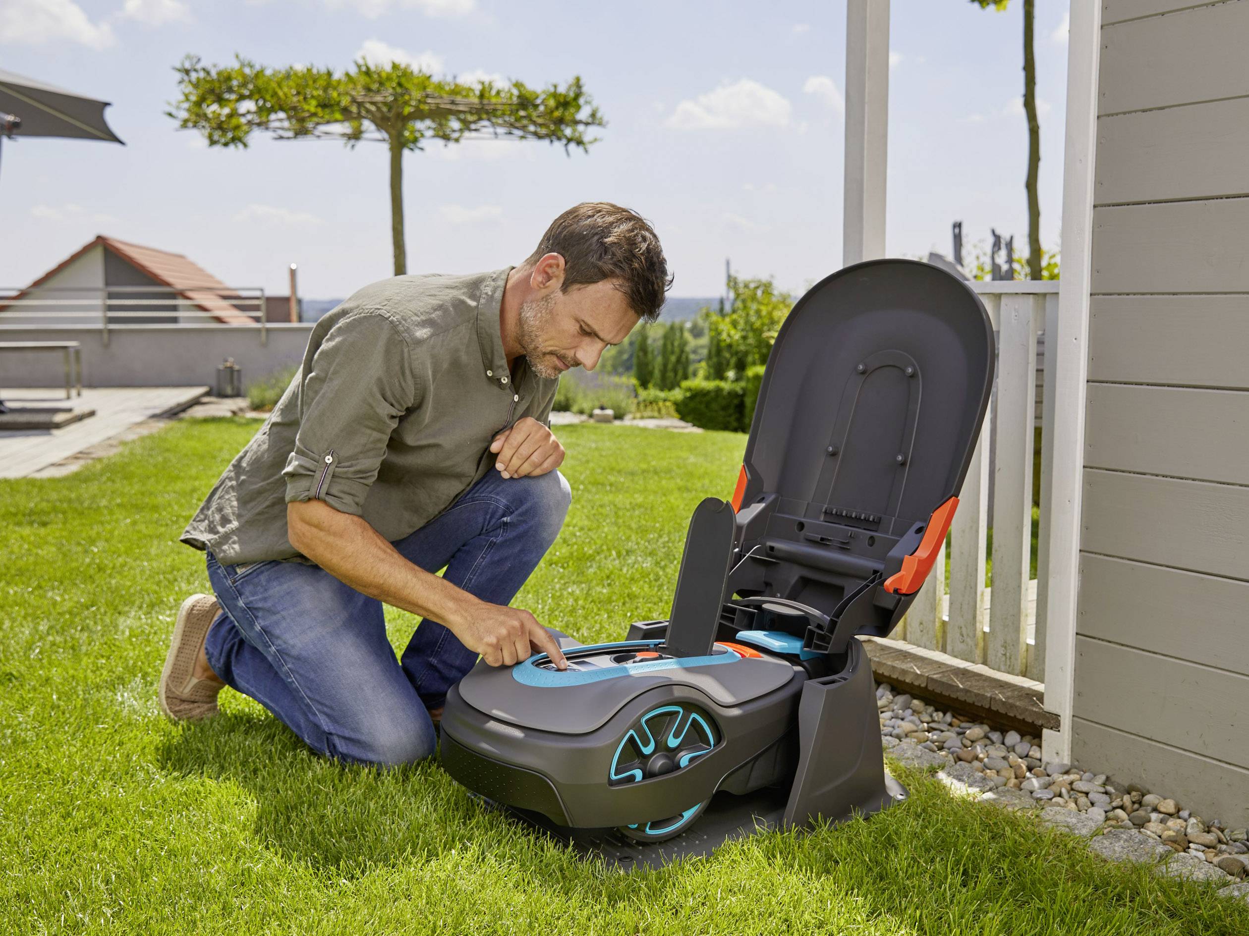 GARDENA 15020-20 für SILENO minimo, SILENO city und SILENO life Garage 1er Set Passend für (Modell Rasentrimmer): Gardena SILENO