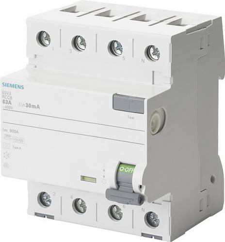Siemens Rccb 4-polet type b 63a 30 ma 400vac
