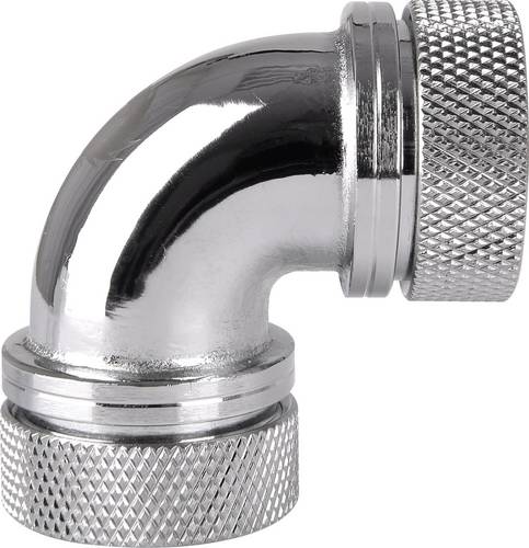 Thermaltake Pacific G1/4 PETG Tube 90-Degree Dual Compression 16mm OD – Chrome Wasserkühlung-Winke