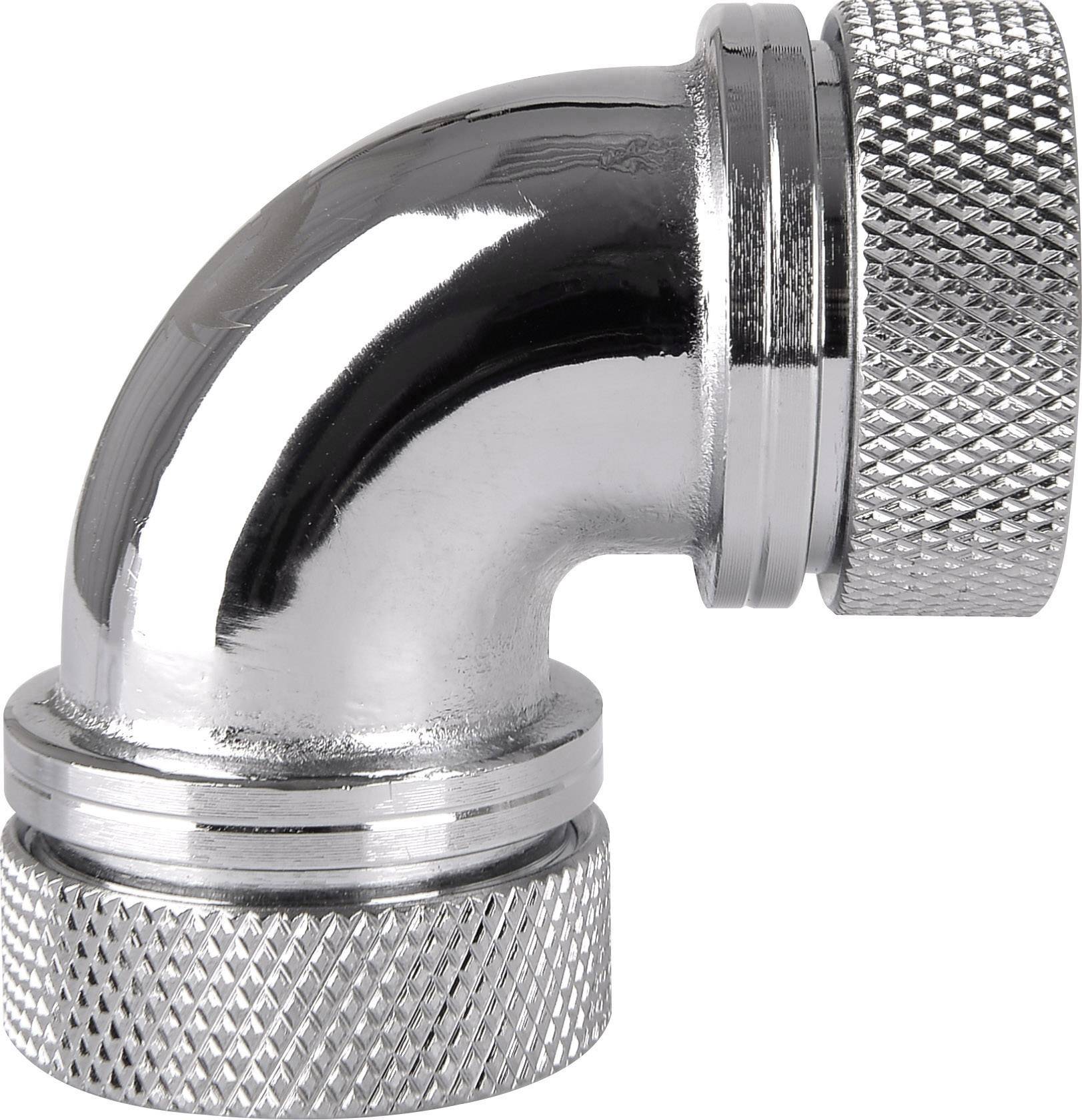 Thermaltake Pacific G1/4 PETG Tube 90-Degree Dual Compression 16mm OD – Chrome Wasserkühlung-Winke