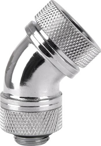 Thermaltake Pacific G1/4 PETG Tube 45-Degree Compression 16mm OD – Chrome Wasserkühlung-Winkelverb
