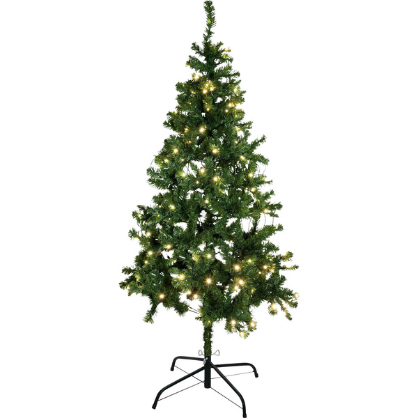 Europalms 83500298 Künstlicher Weihnachtsbaum mit Beleuchtung Tanne Warmweiß LED Grün mit Ständer