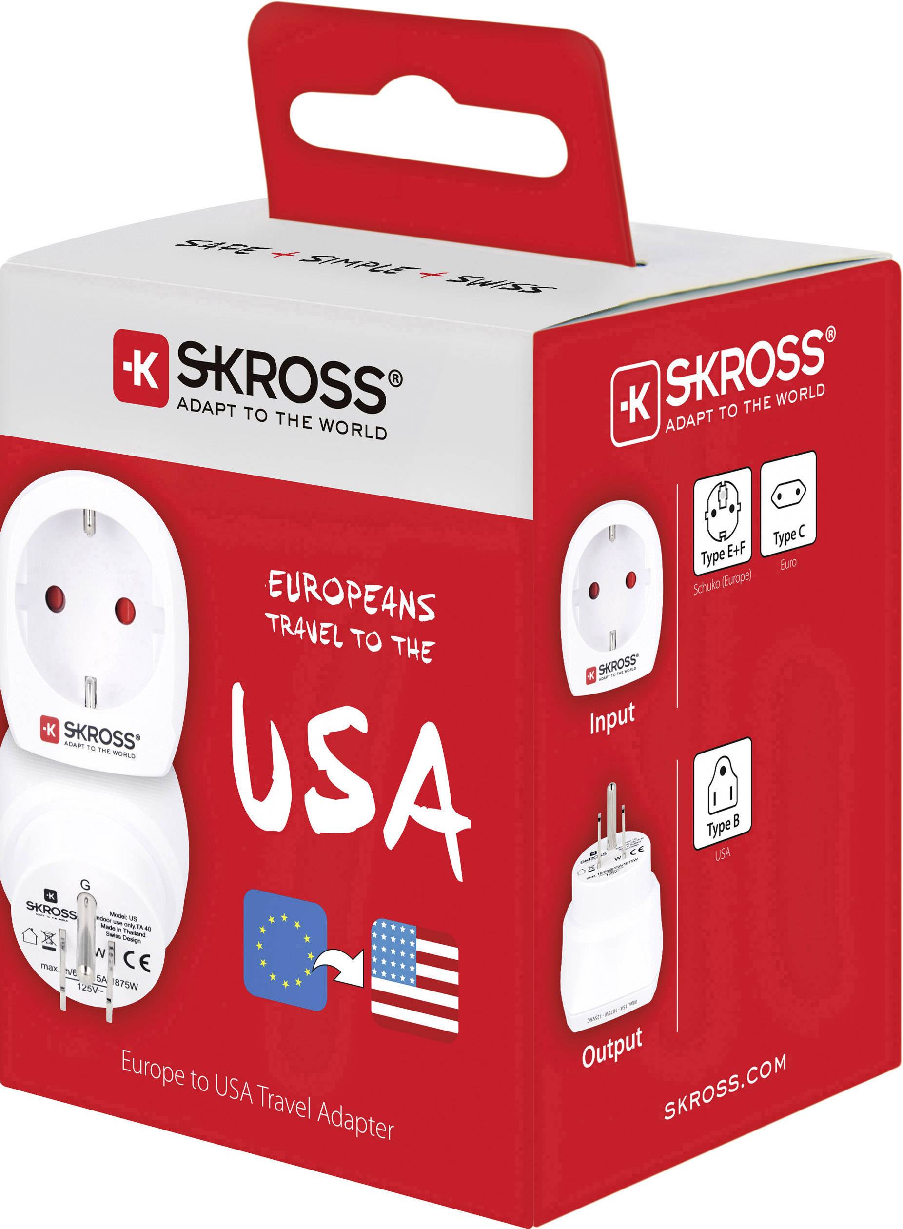 Skross 1.500203-E Reiseadapter CA EU to USA