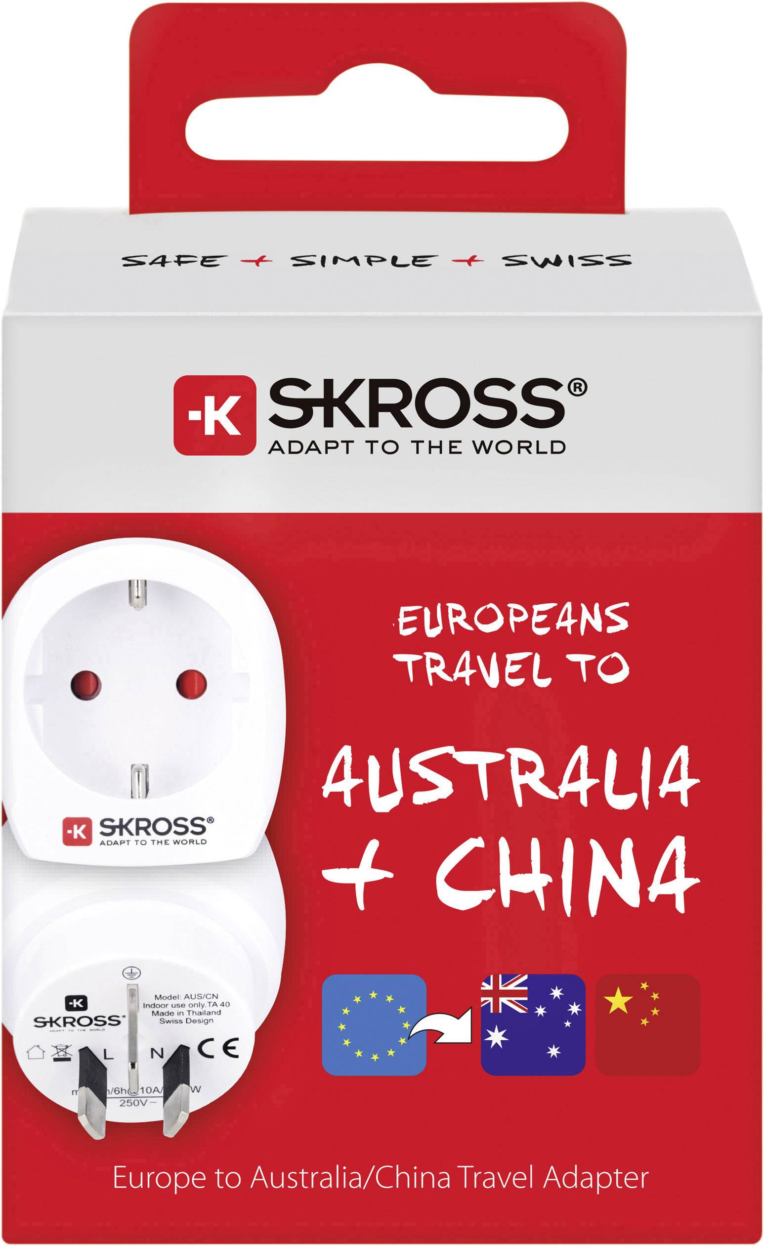 Skross 1.500209-E Reiseadapter CA EU to AUS/CHINA