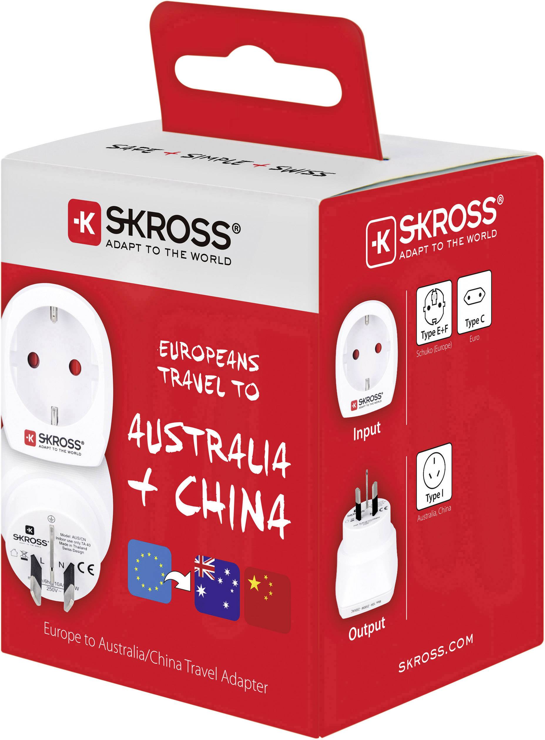 Skross 1.500209-E Reiseadapter CA EU to AUS/CHINA