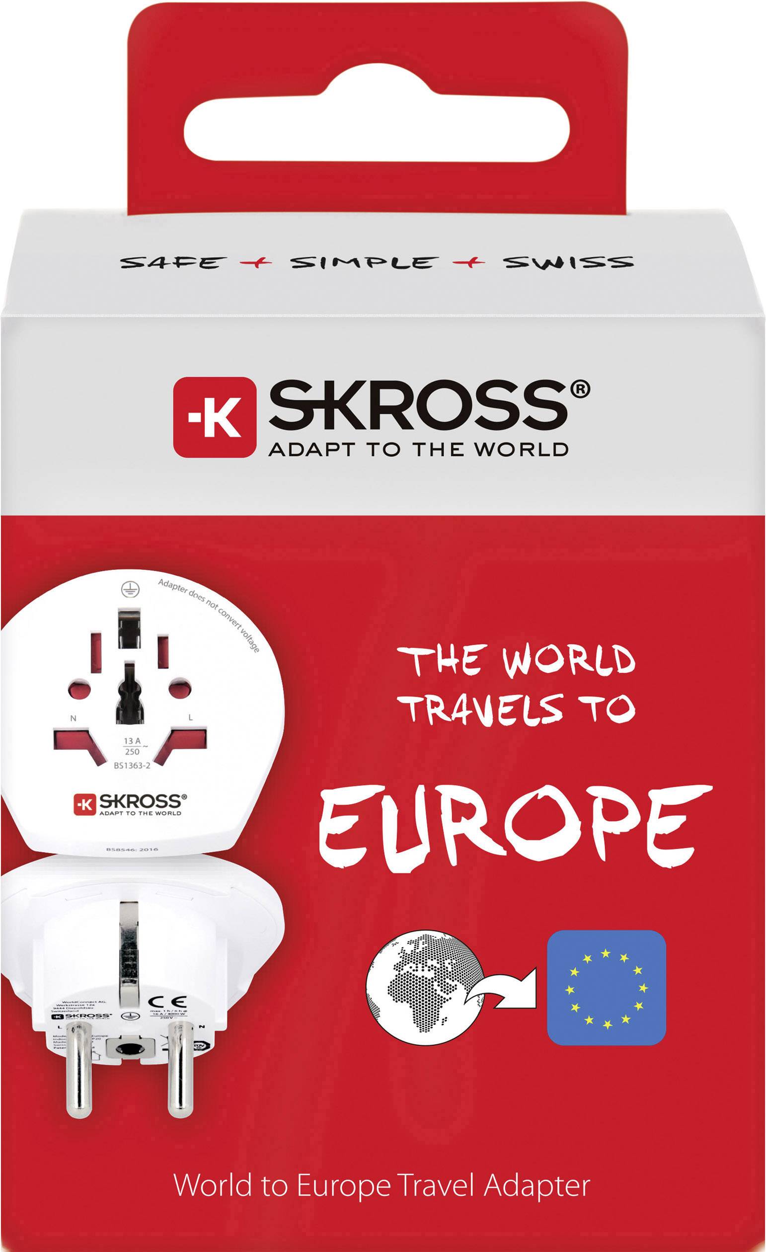 SKROSS Country Adapter World to Europe - Adapter für Power Connector - Typ F (S)