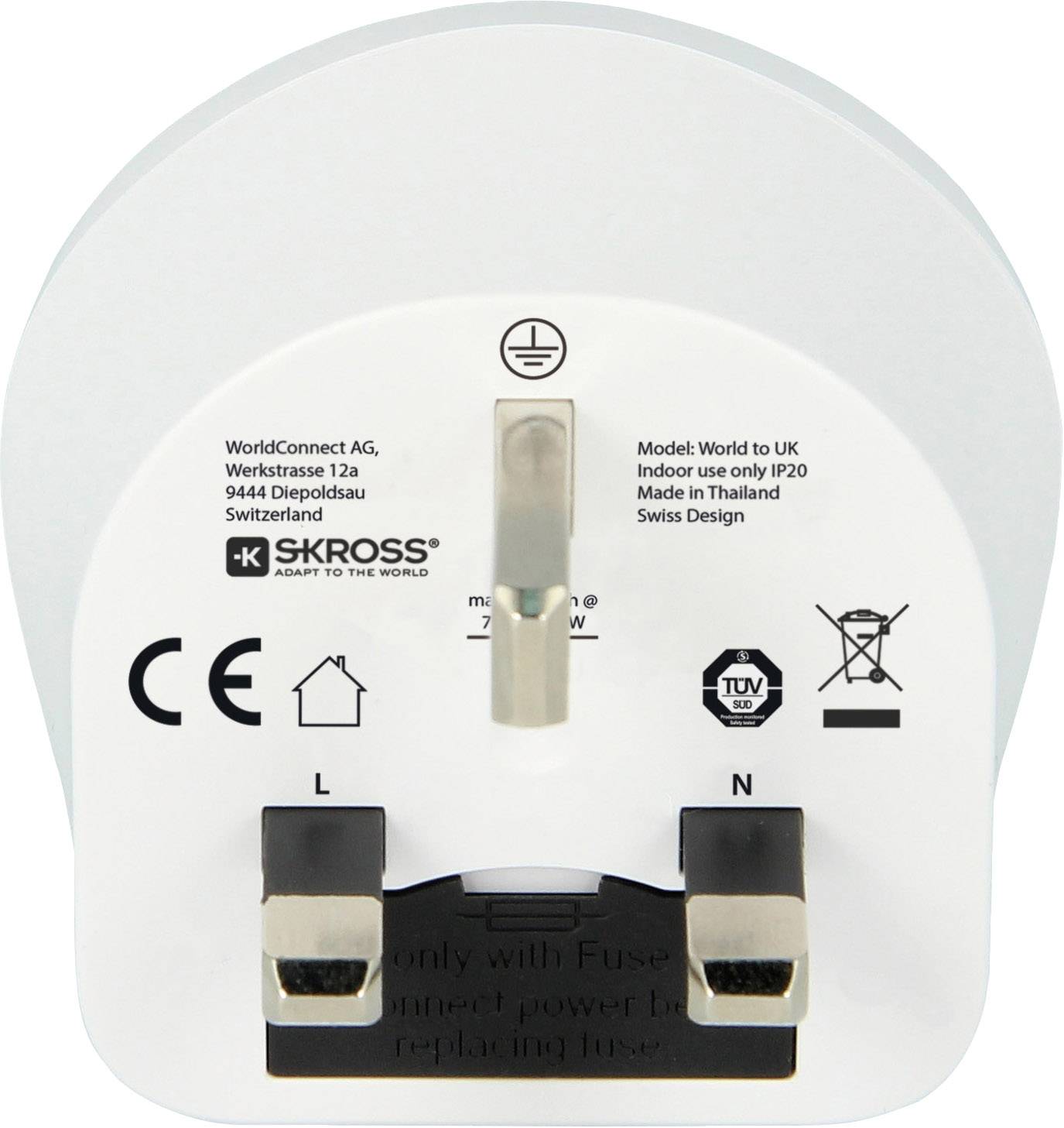Skross 1.500225-E Reiseadapter CA W to UK (BS)