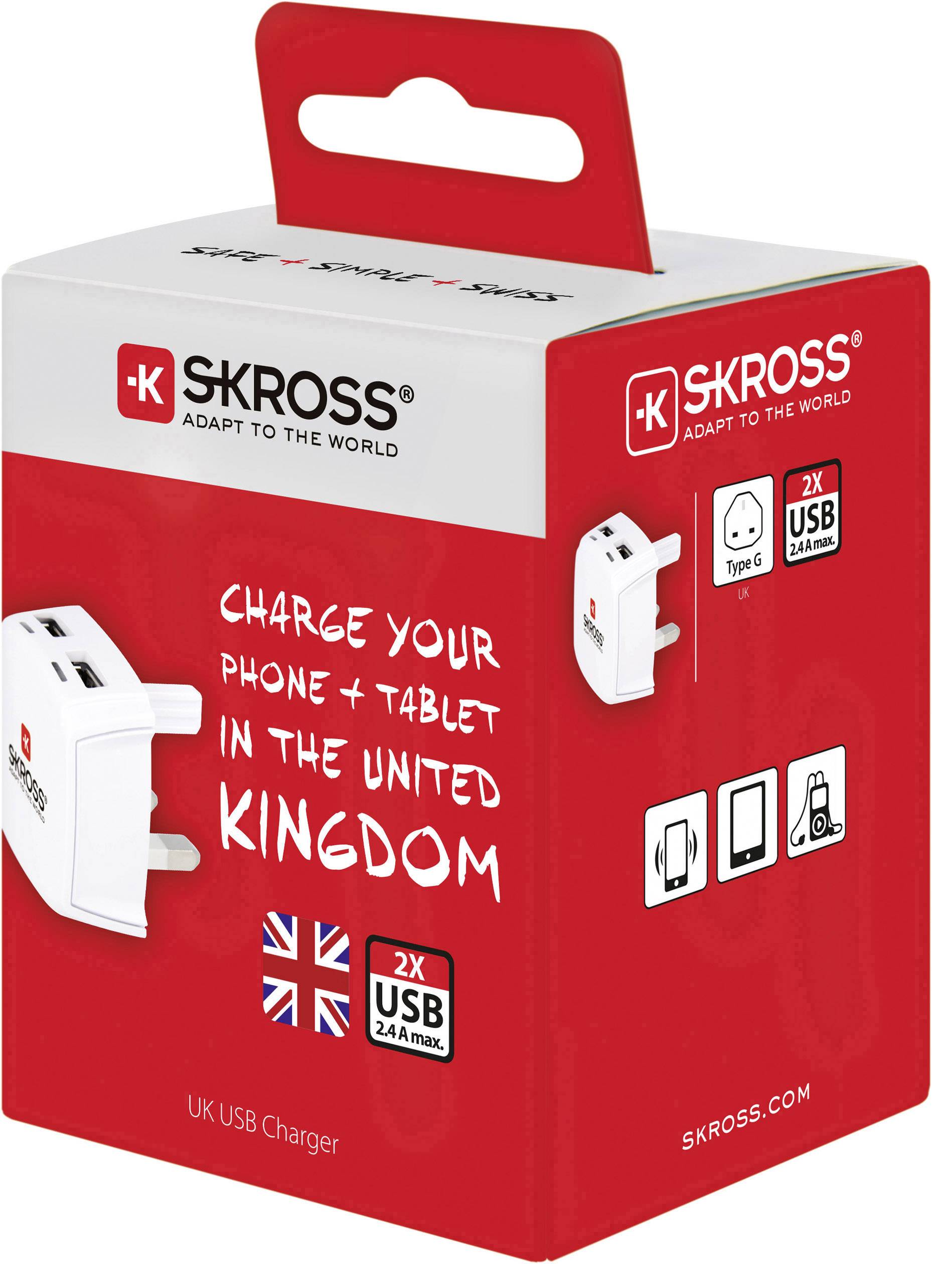 Skross 1.302720-E USB-Ladegerät Steckdose Ausgangsstrom (max.) 2.4A 2 x USB