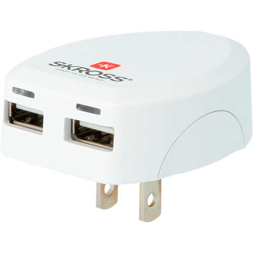 Skross USB-Ladegerät Steckdose Ausgangsstrom (max.) 2.4 A Anzahl Ausgänge: 2 x USB