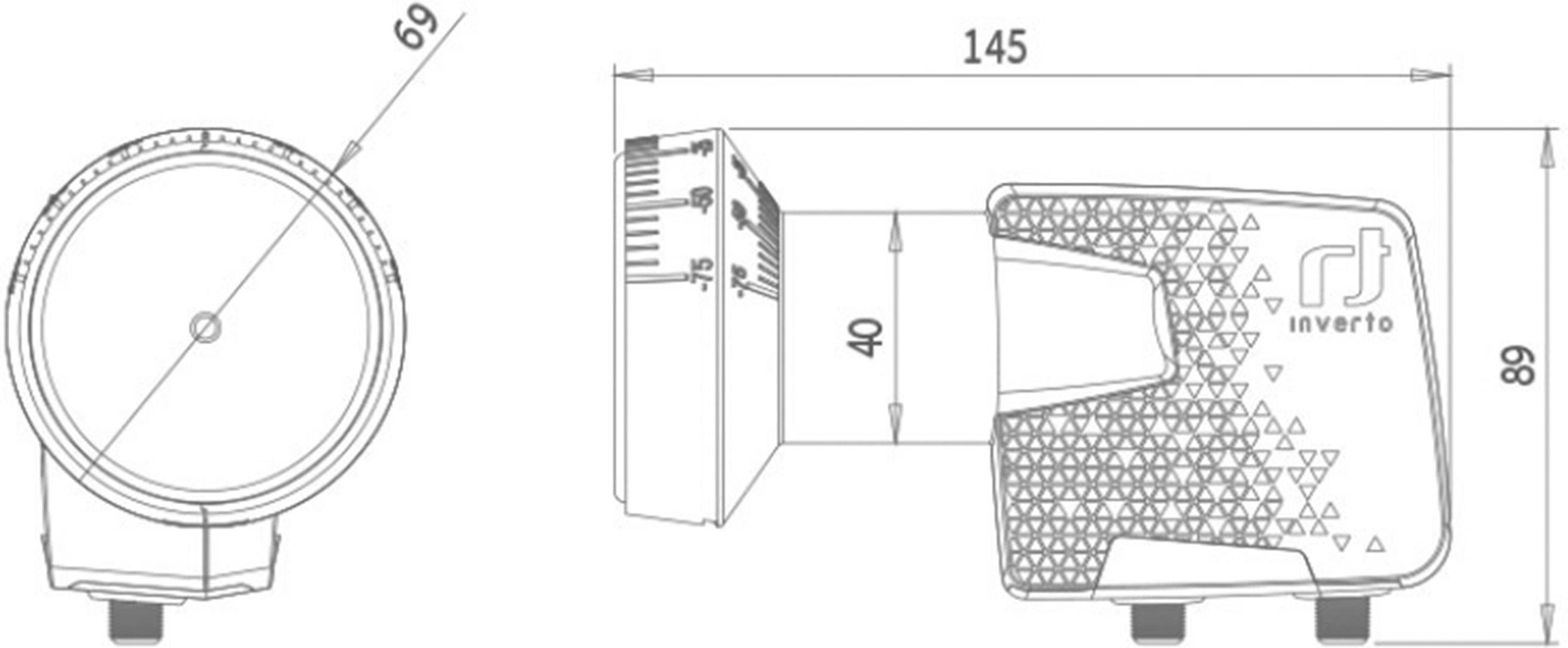 Inverto HOME PRO Twin-LNB Teilnehmer-Anzahl: 2 Feedaufnahme: 40 mm Weiß