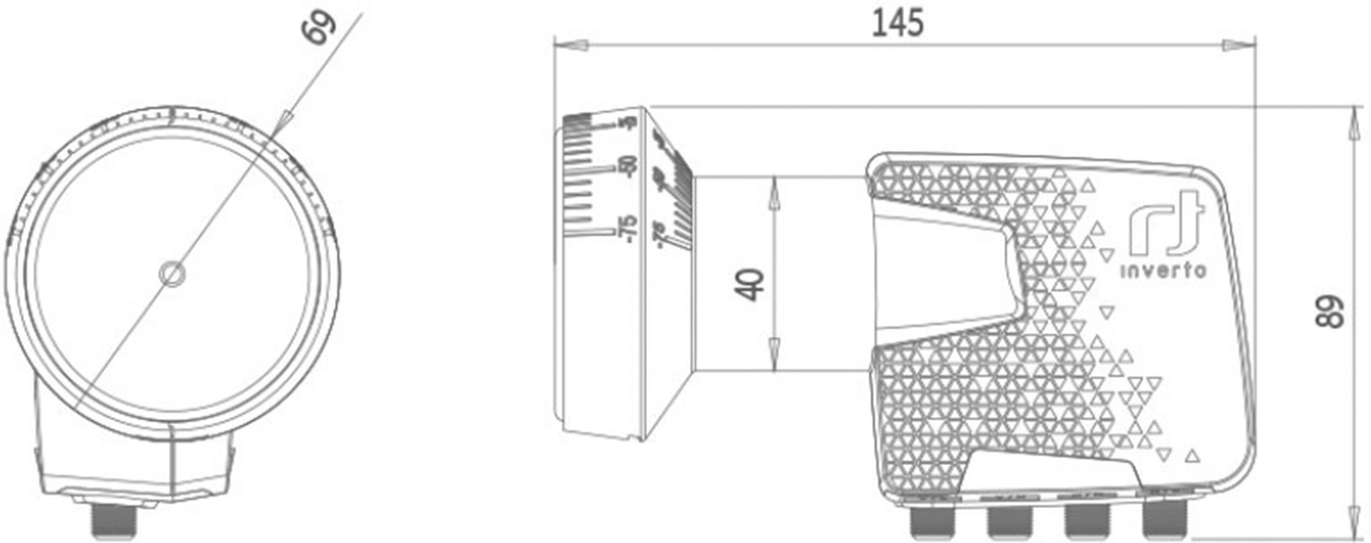 Inverto HOME PRO Quad-LNB Teilnehmer-Anzahl: 4 Feedaufnahme: 40 mm Weiß