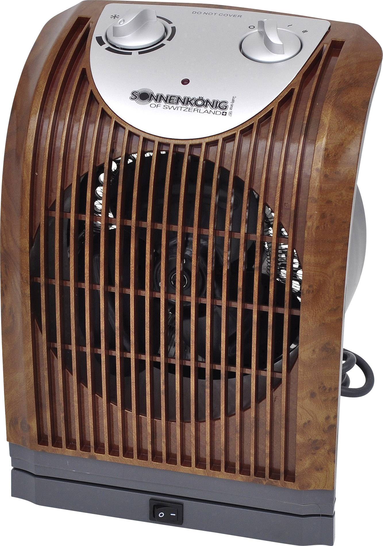 Sonnenkönig Woody 2 Keramik-Heizlüfter Holz (dunkel), Grau (matt)