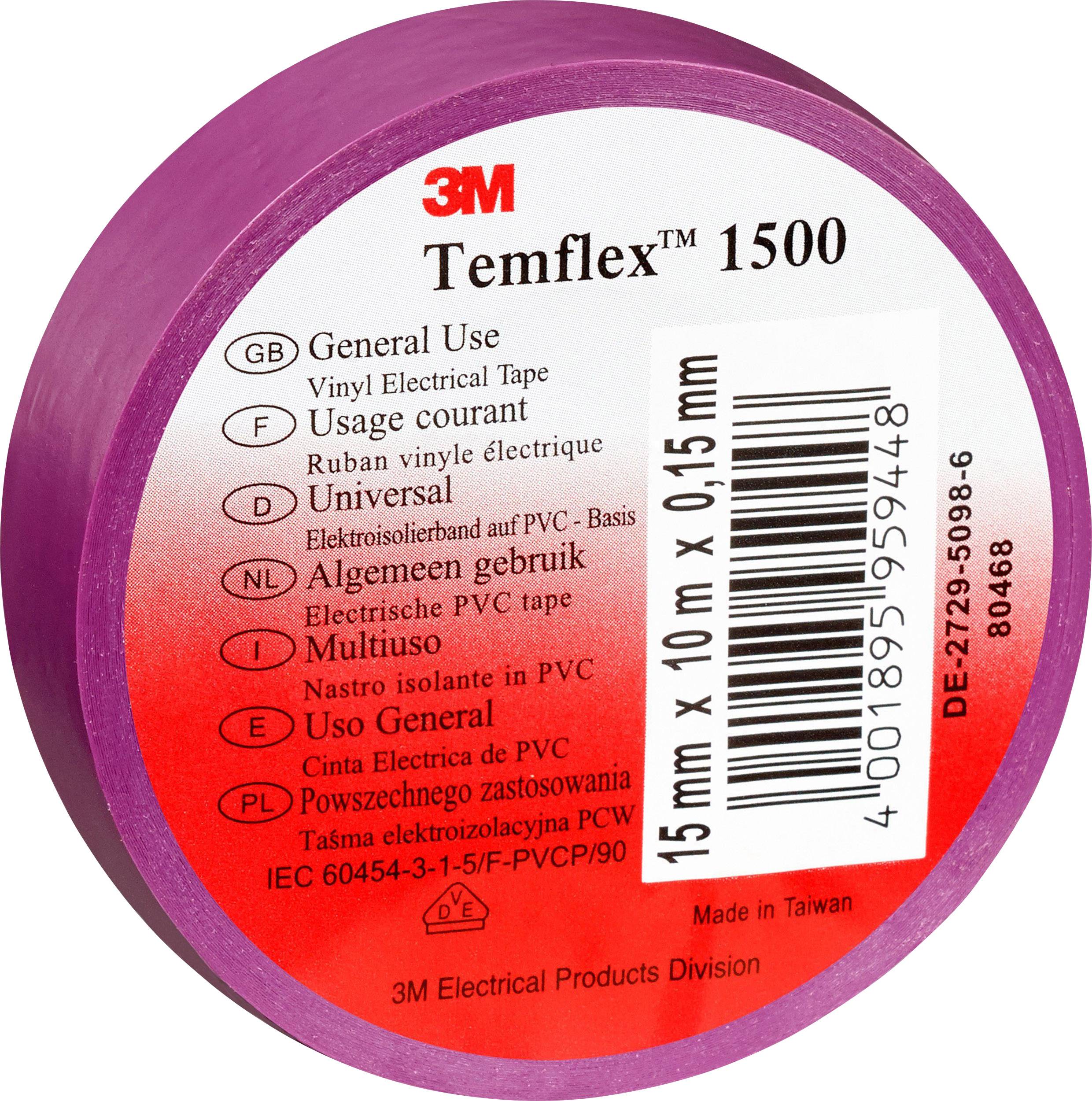 3M TEMFLEX150019X25VI Isolierband Temflex 1500 Violett (L x B) 25 m x 19 mm 1 St.