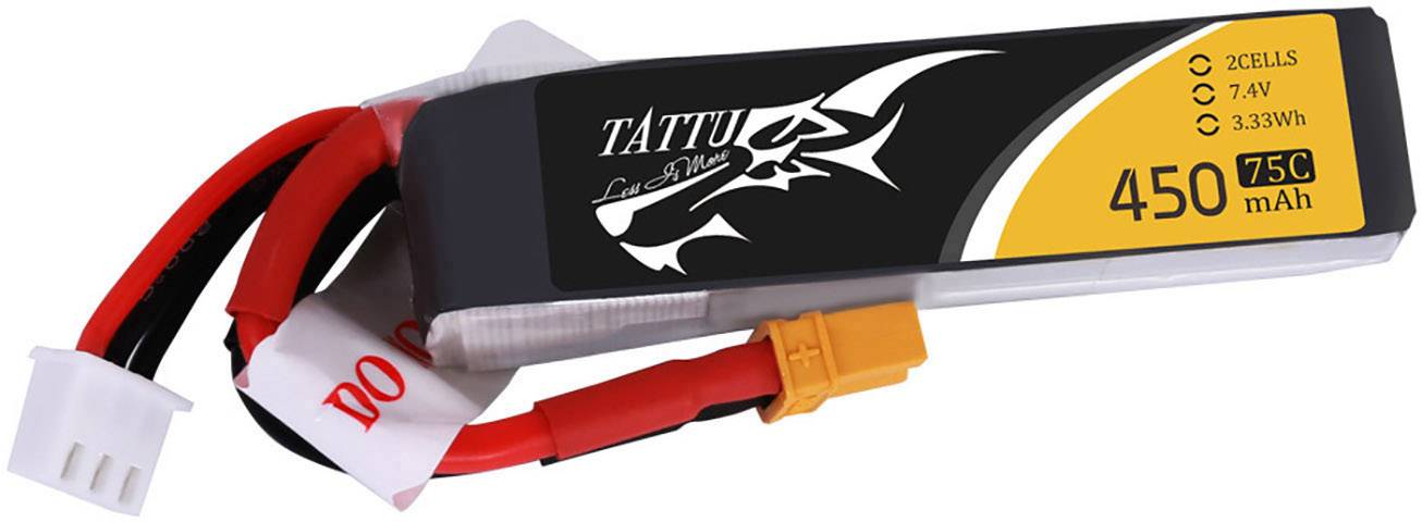 Tattu Modellbau-Akkupack (LiPo) 7.4V 450 mAh Zellen-Zahl: 2 75 C Softcase XT30