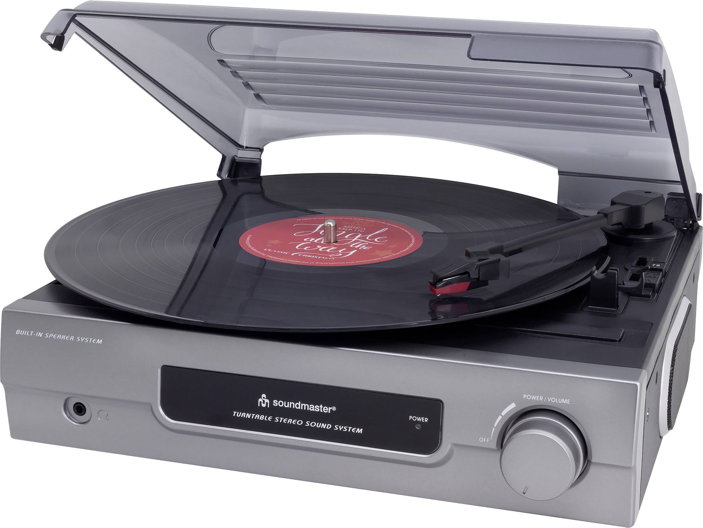 Soundmaster PL200 Plattenspieler Riemenantrieb Silber