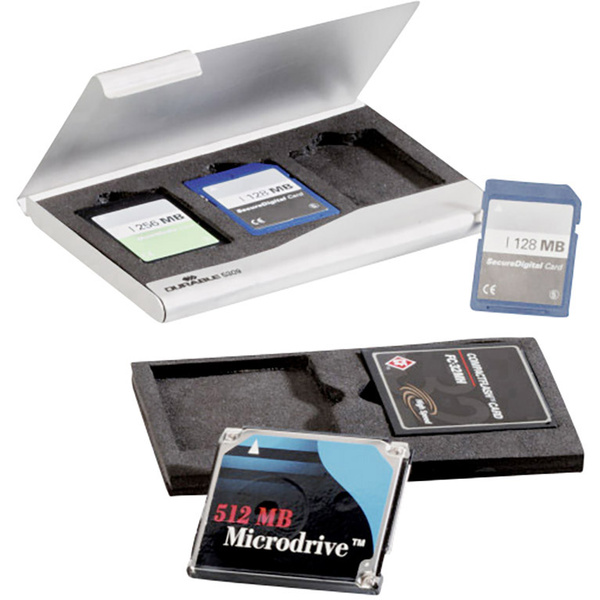 Durable 530923 Speicherkarten-Organizer SD-Karte, CFast-Karte Silber