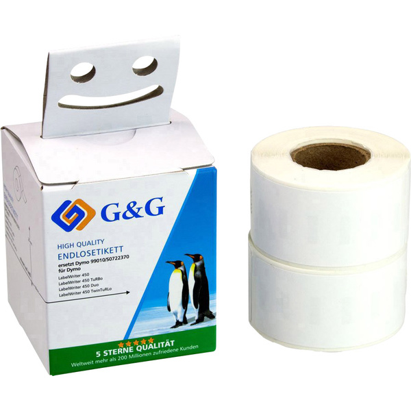 G&G Etiketten Rolle Kompatibel ersetzt DYMO 99010, S0722370 89 x 28mm Papier Weiß 260 St. Permanent haftend Adress-Etiketten 15564