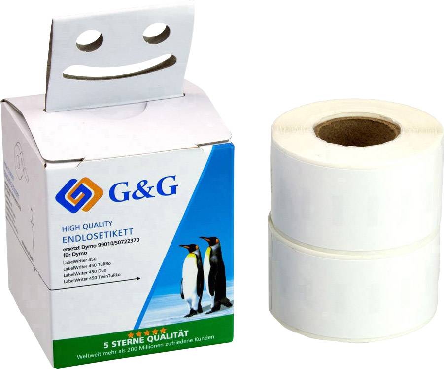 G&G Etiketten Rolle Kompatibel ersetzt DYMO 99010, S0722370 89 x 28mm Papier Weiß 260 St. Permanent haftend Adress-Etiketten 15564