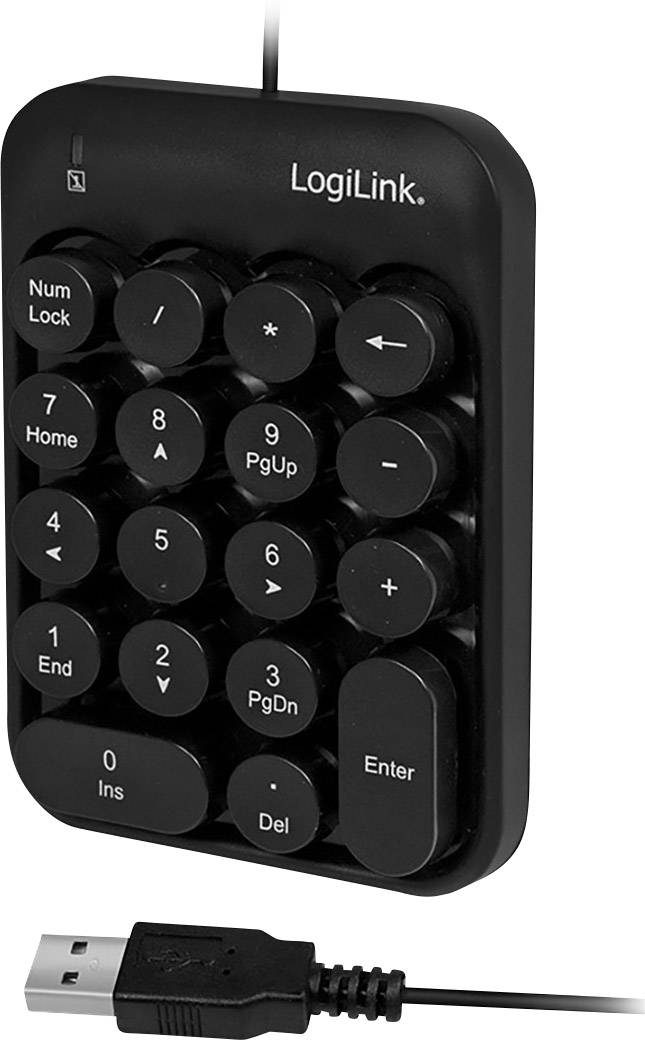 LogiLink ID0174 Funk, USB Nummernblock Schwarz