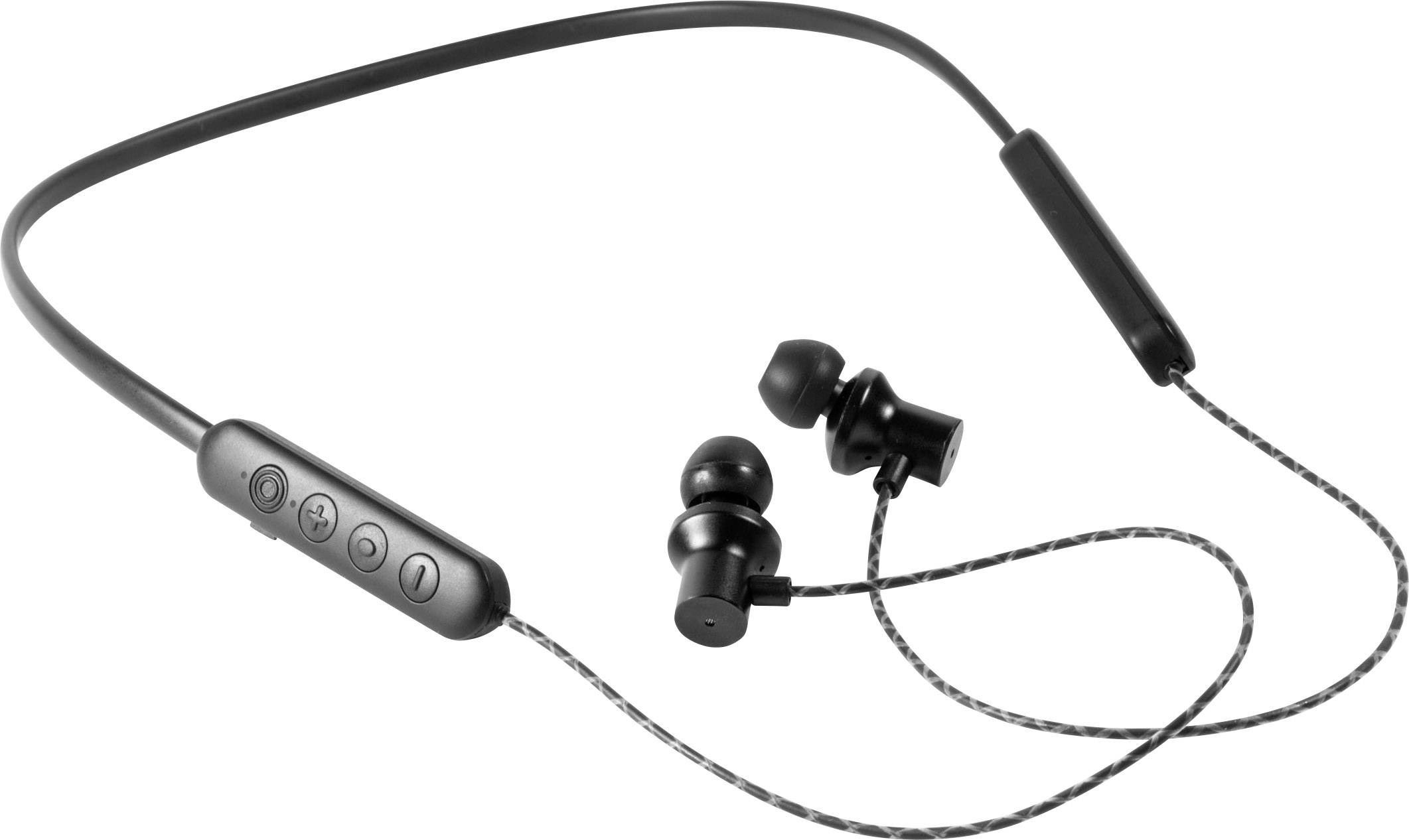 Technaxx BT-X42 In Ear Kopfhörer Bluetooth® Schwarz Noise Cancelling Headset, Lautstärkeregelung, Wasserbeständig