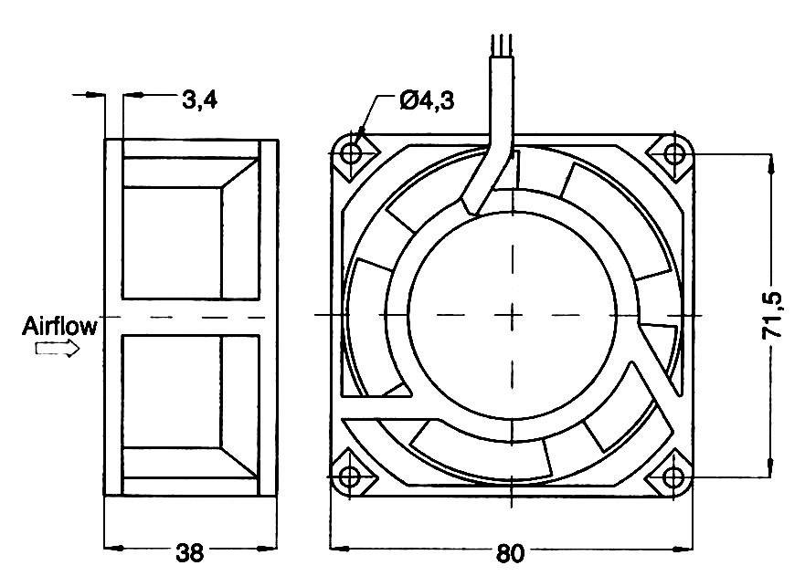 NMB Minebea 3115PS-23W-B30 Axiallüfter 230 V/AC 54 m³/h (L x B x H) 80 x 80 x 38mm