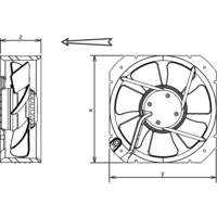 Ecofit 2VGC25 250V (D27-A0) Axiallüfter 230 V/AC 1705 m³/h (L x B x H) 280 x 280 x 80mm Ecofit 2VGC25 250V (D27-A0) Axiallüfter 230 V/AC 1705 m³/h (L x B x H) 280 x 280 x 80mm