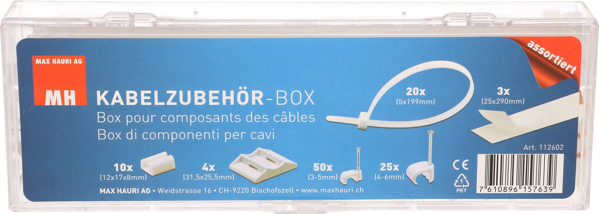 Max Hauri Kabelhalter-Sortimentsbox 112602 1 St.