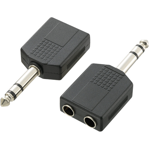 SpeaKa Professional SP-7870192 Klinke Audio Y-Adapter [1x Klinkenstecker 6.35mm - 2x Klinkenbuchse 6.35 mm] Schwarz