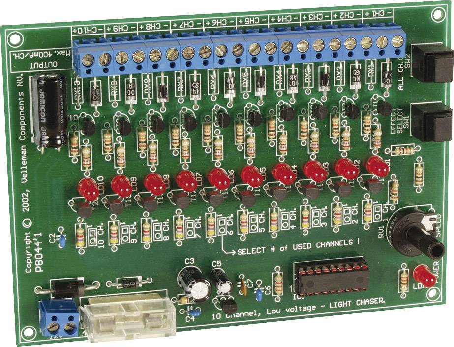 Whadda K8044 Lauflicht Bausatz Ausführung (Bausatz/Baustein): Bausatz 12 V/DC