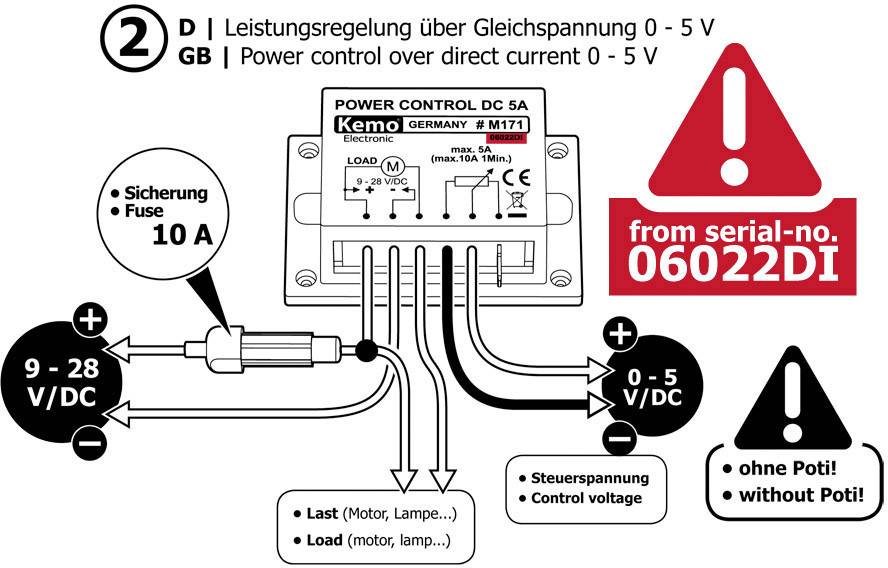 Kemo M171 Leistungsregler Baustein 9 V/DC, 12 V/DC, 24 V/DC