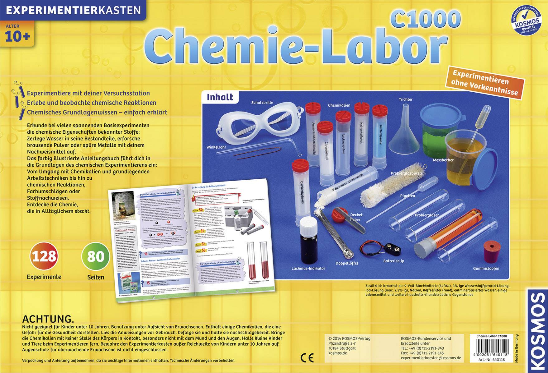 Kosmos Chemielabor C1000 640118 Experimentierkasten ab 10 Jahre