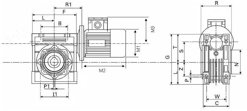 MSF-Vathauer Antriebstechnik Drehstrommotor GM 0,25-MS-HY-Q45-i40-B14 IE1 20 100027 0508 0.25W 0.8A 230 V/400V B14 35 U/min 43 Nm