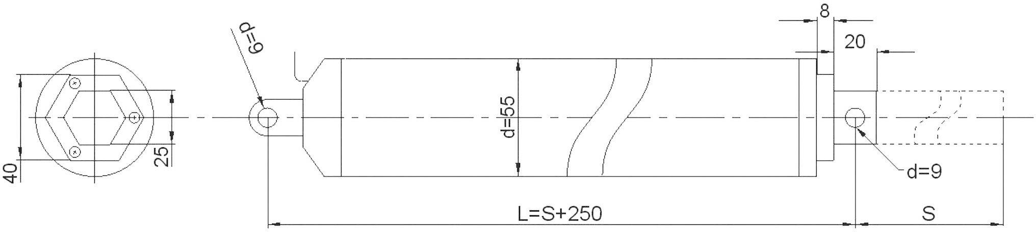 Drive System Europe by MSW Elektrozylinder DSAK4-12-100-500-IP54 10070184 Hublänge 500mm Schubkraft 100 N 12 V/DC 1St.