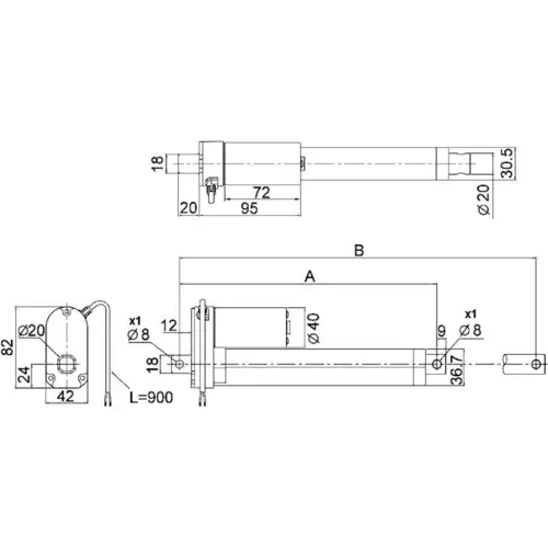 Drive System Europe by MSW Elektrozylinder DSZY1-12-10-100-STD-IP65 001102 Hublänge 100 mm Schubkraft 250 N 12 V/DC 1 St. Drive System Europe by MSW Elektrozylinder DSZY1-12-10-100-STD-IP65 001102 Hublänge 100 mm Schubkraft 250 N 12 V/DC 1 St.