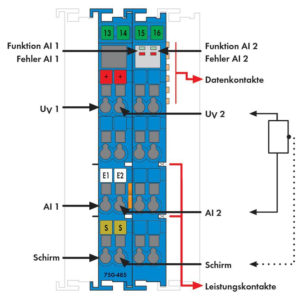 WAGO 750-485 SPS-Analogeingangsmodul 750-485 1 St.