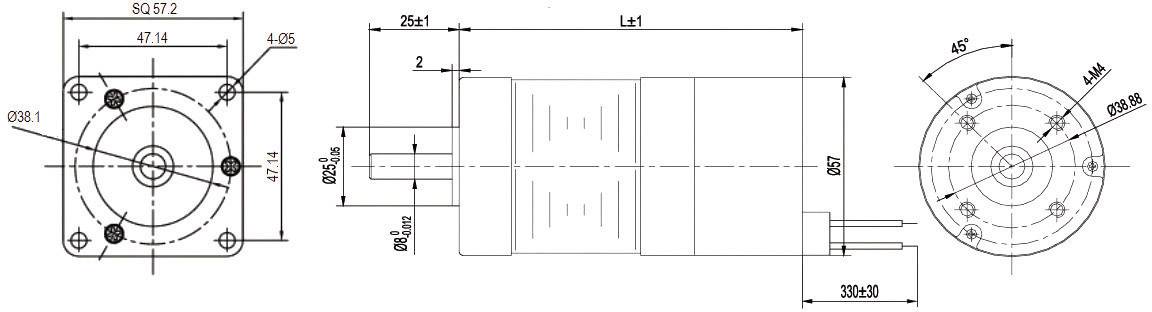 Drive System Europe by MSW Gleichstrommotor DSEC57-24-4-3000-034 DSEC57-24-4-3000-034 24 V/DC 2.3 A 0.11 Nm 3000 U/min Wellen-Durchmesser: 8 mm