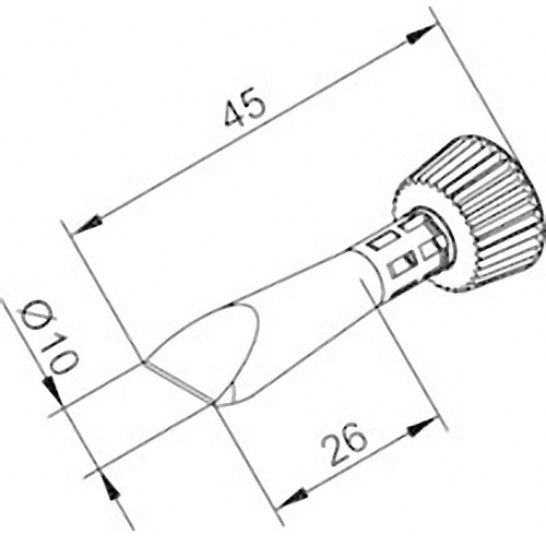 Ersa 0102CDLF100C/SB Panne de fer à souder forme de burin Taille de la panne 10 mm Longueur de la panne 45 mm Contenu 1 pc(s)