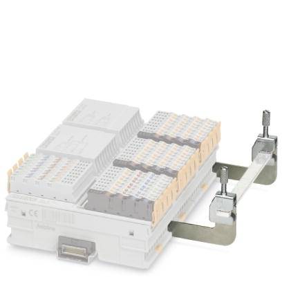 Elektronisches Modul in einem Halter mit Steckverbindungen, teils hervorgehobenem Bereich. Eignet sich für industrielle Anwendungen.